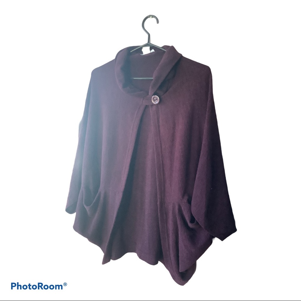 Plum sweater/ cardigan